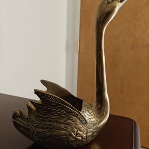 Brass Swan Figurine/Planter